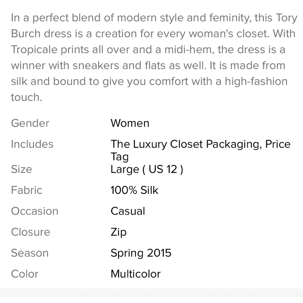 Tory Burch Runway Whey Tropicale 100% Silk Midi Dress Sz 8 NWT